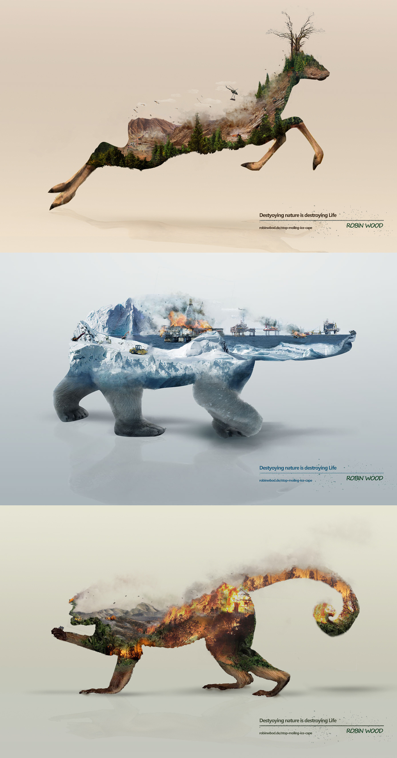 临摹环保海报 点亮绿色之光的设计艺术